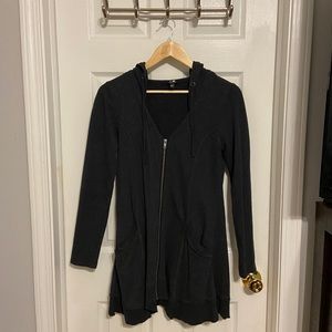 Zip up hooded grey sweater